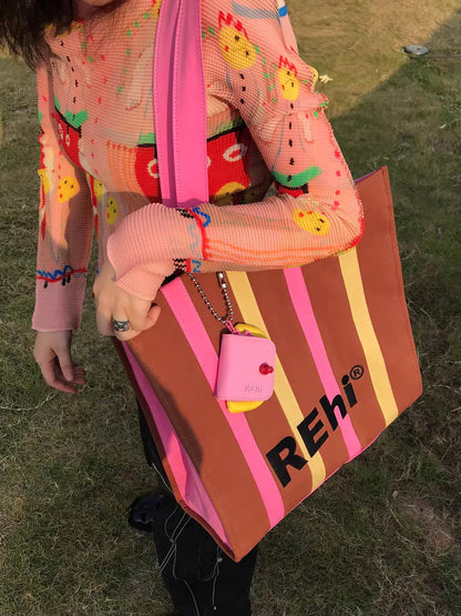 Class Canvas Bag Large Capacity Casual Easy Matching Tote Bag Shoulder Messenger Bag