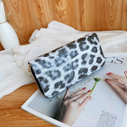 Ladies Leopard Print Zip Wallet
