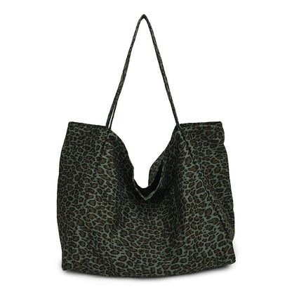Leopard Print European And American Retro Casual Textured One-shoulder Bag