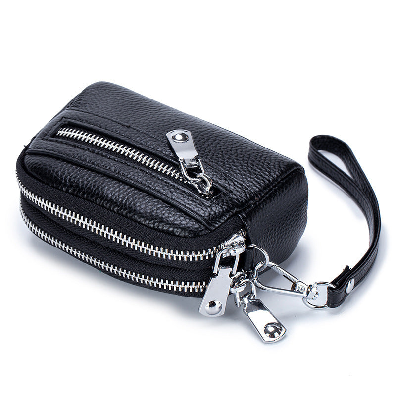 Large Capacity Double Zipper Multifunction Handbag Coin Bag Clutch