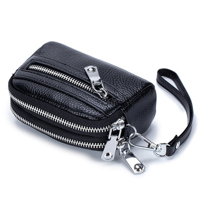 Large Capacity Double Zipper Multifunction Handbag Coin Bag Clutch