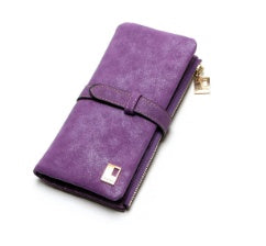 Retro matte leather two-fold draw long wallet multi-card lady wallet