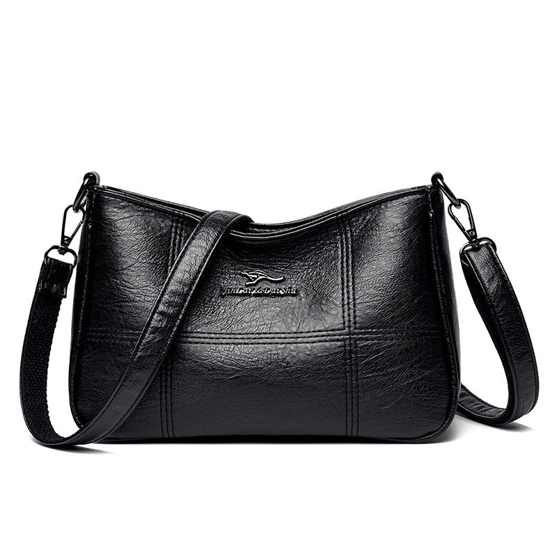 Popular Cross Stitching Sheepskin Small Square Bag Women