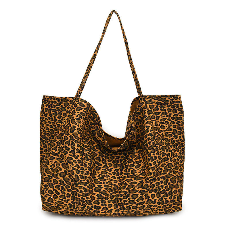 Leopard Print European And American Retro Casual Textured One-shoulder Bag