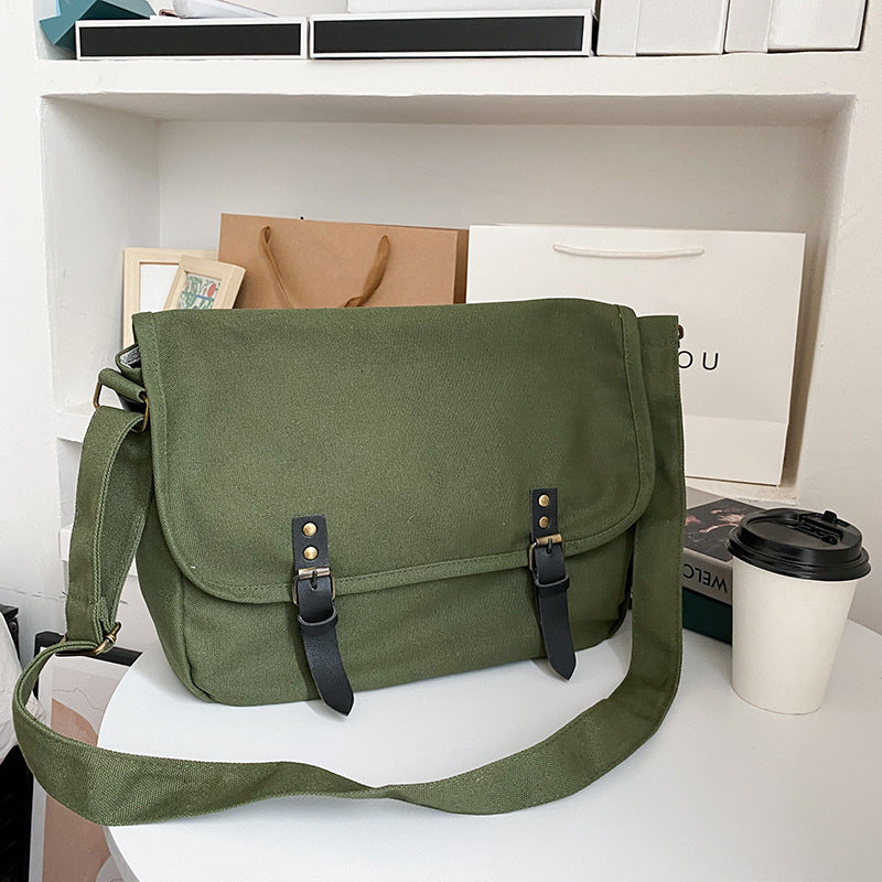 Tooling Messenger Bag Retro Flip Canvas Schoolbag