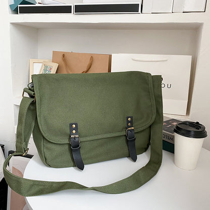 Tooling Messenger Bag Retro Flip Canvas Schoolbag