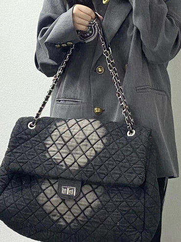 Ink Dyeing Denim Hobo Bag