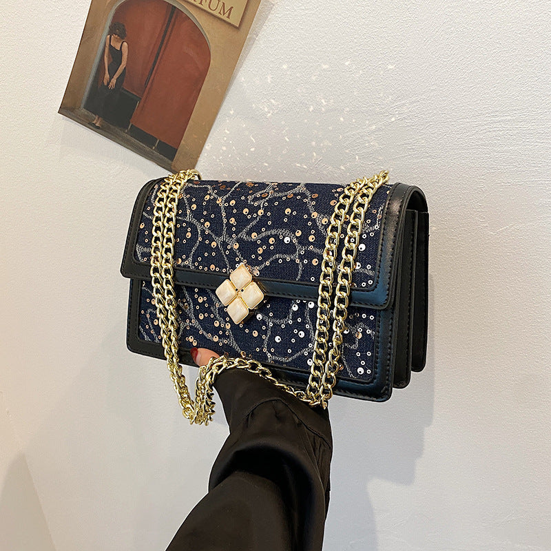 Net Red Bag Chain Crossbody Small Square Bag Double Compartment