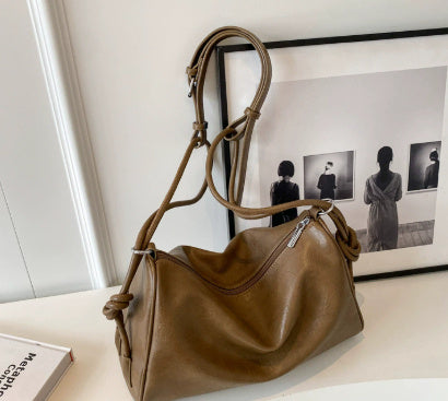 Simple Texture Hobo Fashion All-matching Large Crossbody Bag