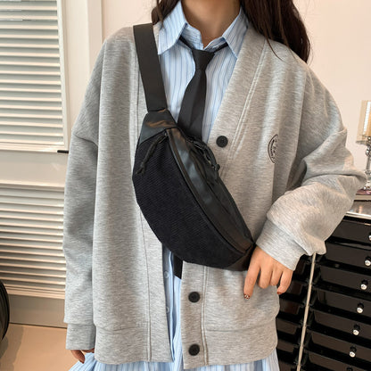 Season New High-end Special-interest Design Corduroy Crossbody Bag