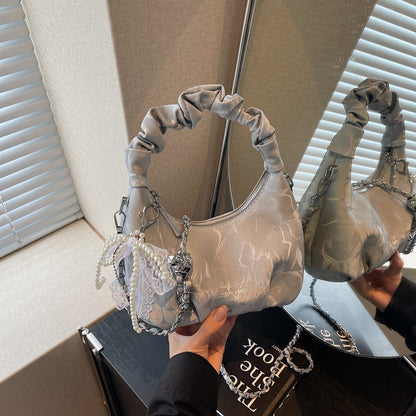 Wild Chain Crossbody Bag Exquisite Pleated