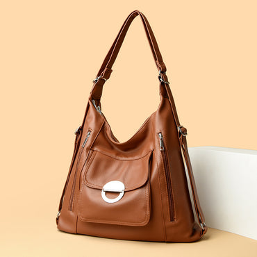 Washed Leather Shoulder Large Capacity Portable Messenger Bag