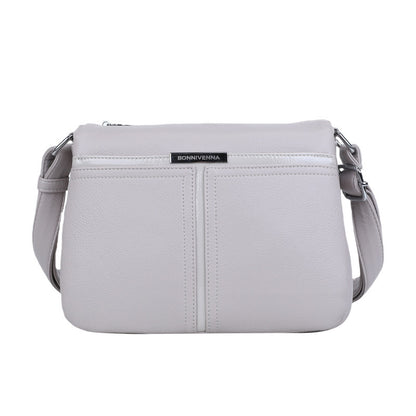 Soft Leather Multi-layer Crossbody Bag For Middle-aged People
