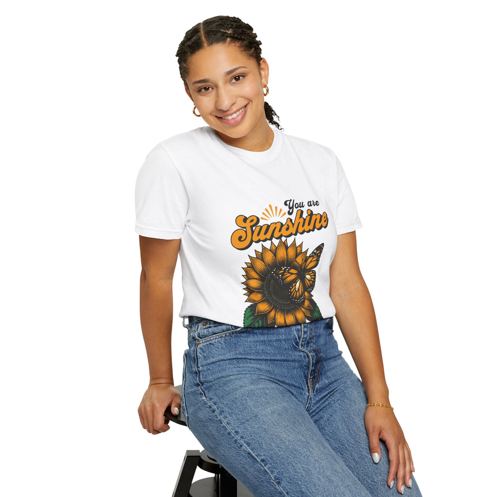 Sunflower and butterfly Garment-Dyed T-shirt