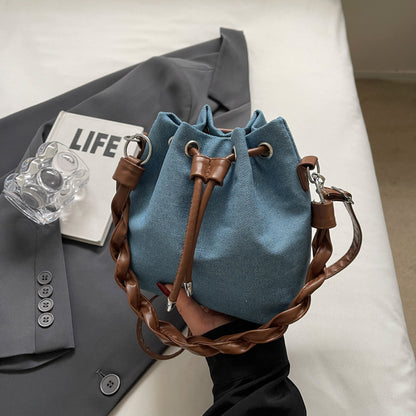 One-shoulder Cross Body Bucket Bag Portable