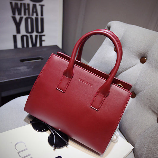 Fashion Simple Solid Color Retro Portable Shoulder Bag