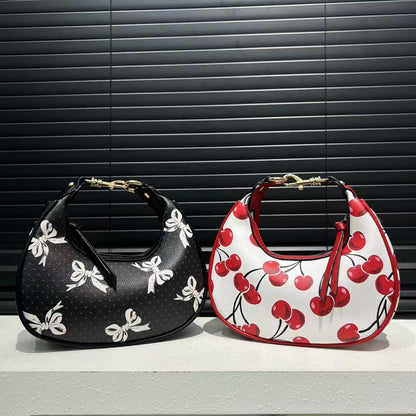 Stitching Soft Leather Hobos Cute Simple Shoulder Crossbody Bag