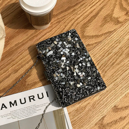 Single shoulder box bag with diamond