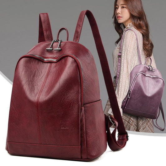Women's Fashion Simple Sheepskin Pattern Backpack