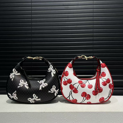 Stitching Soft Leather Hobos Cute Simple Shoulder Crossbody Bag