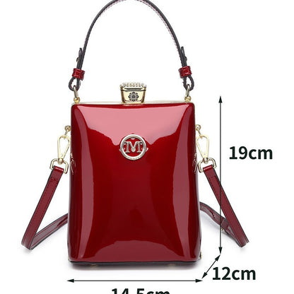 Patent Leather Glossy One Shoulder Can Be Crossbody Bag Light Luxury All-matching