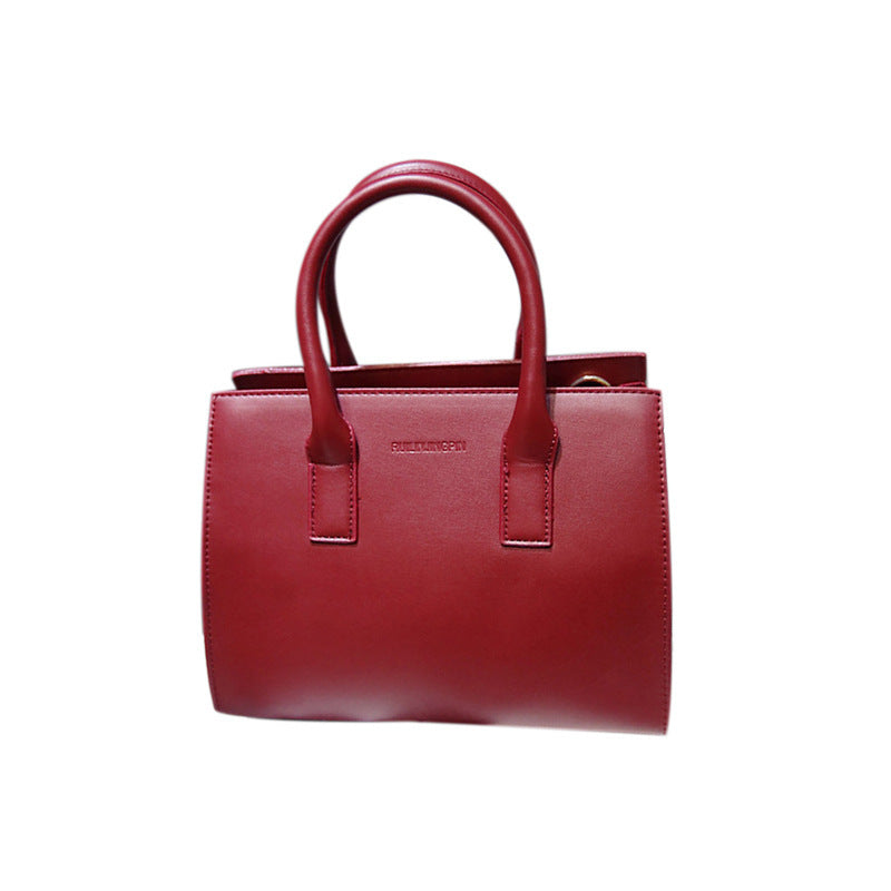 Fashion Simple Solid Color Retro Portable Shoulder Bag