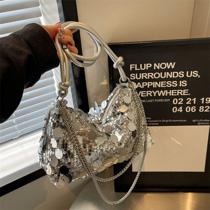 Pouches Women's Sequined Chain Shoulder Messenger Bag
