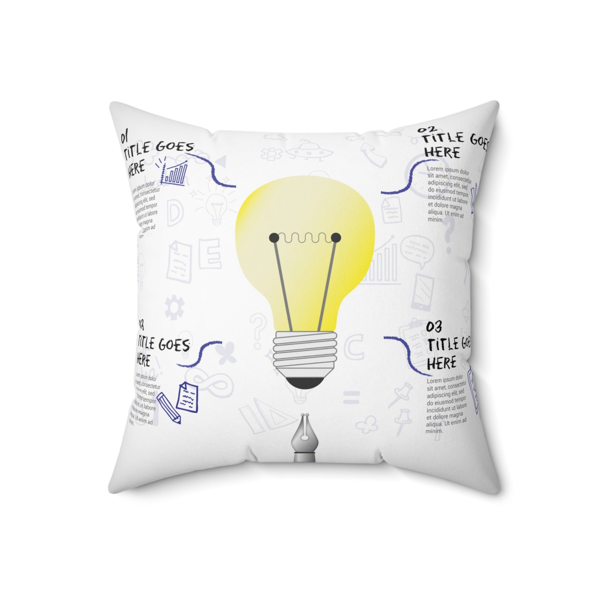 Bulb Spun Polyester Square Pillow