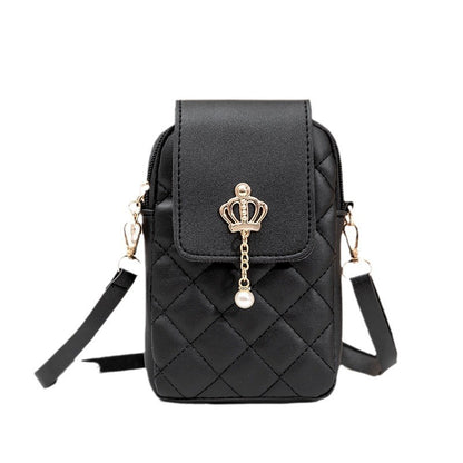 Simple All-match Messenger Bag Pearl Vertical Model In Square Shape