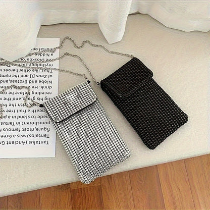 Women's Crossbody Bag Glitter Rhinestone Evening Bag Purse Sequin Wedding Handbag Cell Phone Purse Wallet