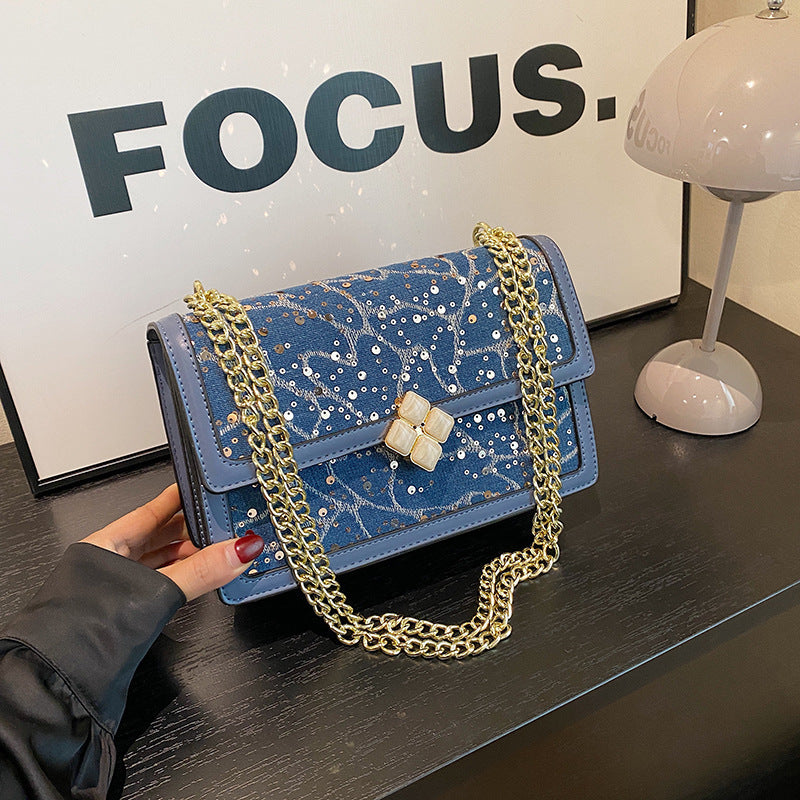 Net Red Bag Chain Crossbody Small Square Bag Double Compartment