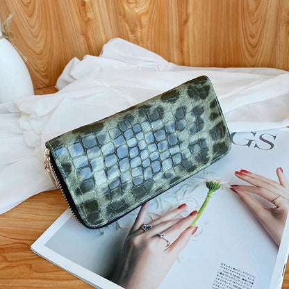 Ladies Leopard Print Zip Wallet
