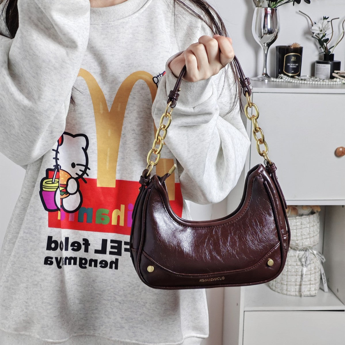 Niche Chain Crescent Underarm Bag Women's High-grade One-shoulder