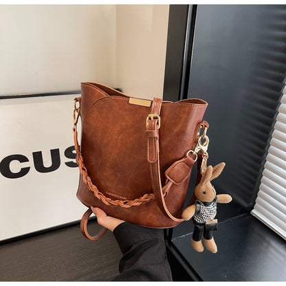 Women's Retro Messenger Bag Portable Bucket Bag