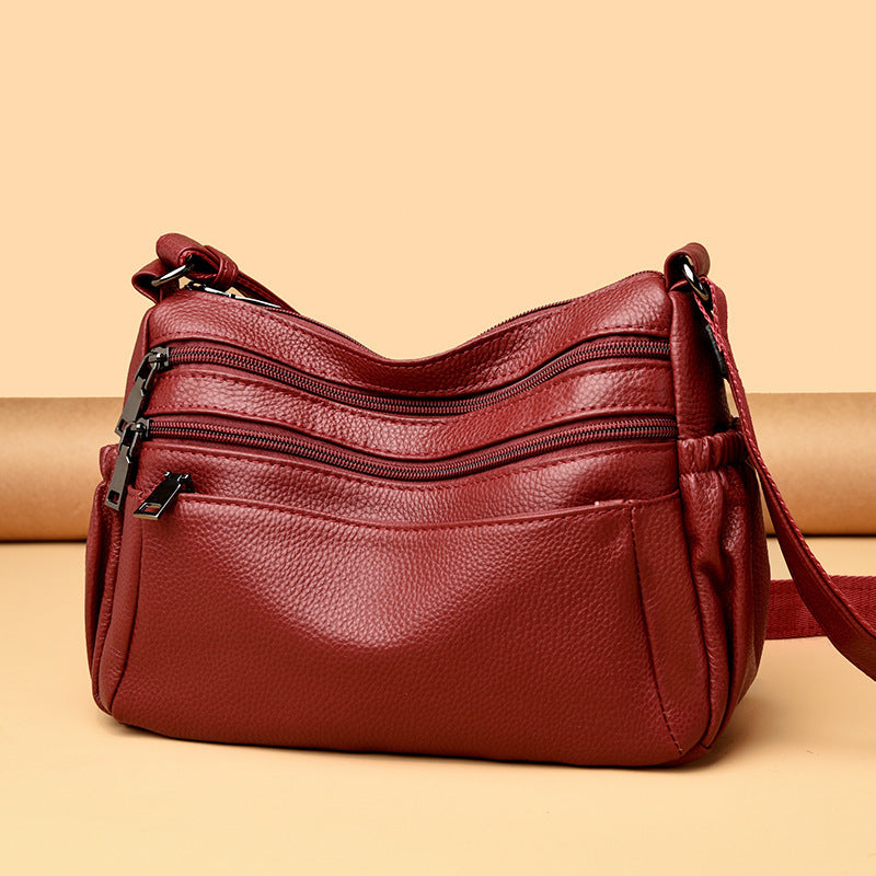 Women's Crossbody Leather Simple First Layer Cowhide Shoulder Bag