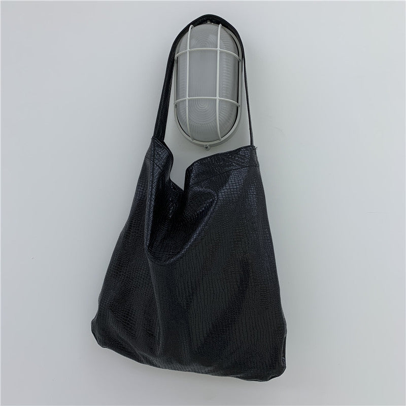 Women's All-match Fashion Shoulder Crocodile Pattern Bucket Bag