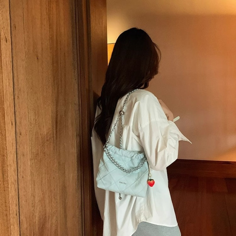 Sea Style Tipsy Light Blue Quilted Chain Bag Crossbody