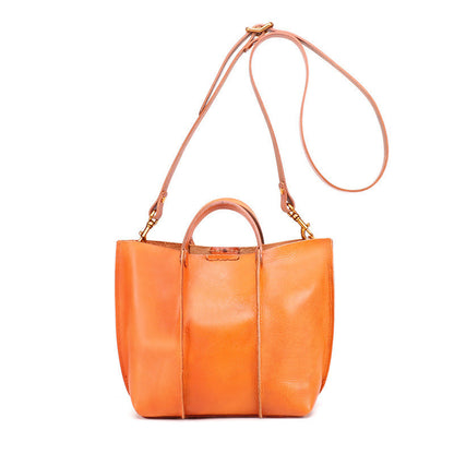 Layered leather handbag