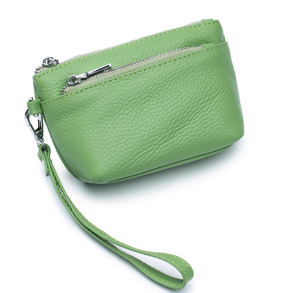 Leather Change Zipper Multifunctional Clutch