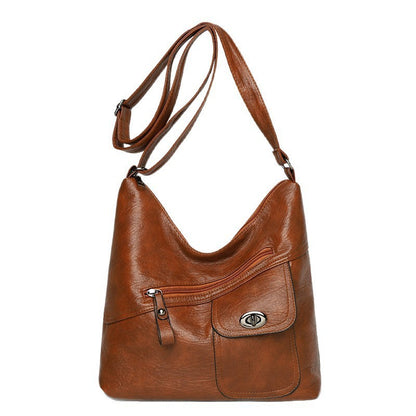 Retro Soft Leather Large Capacity Shoulder Bag