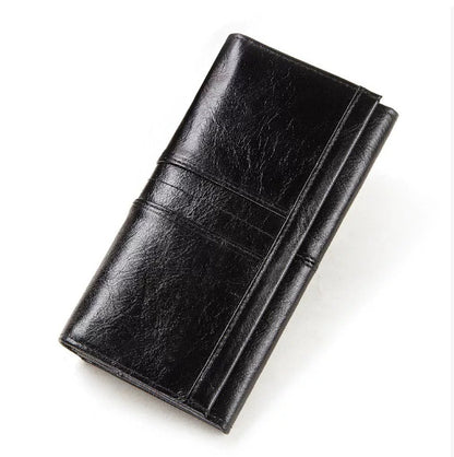 Women's leather long multi-card large capacity clutch