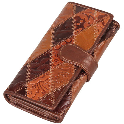 Long Leather Fashion Retro Large-capacity Ladies Wallet
