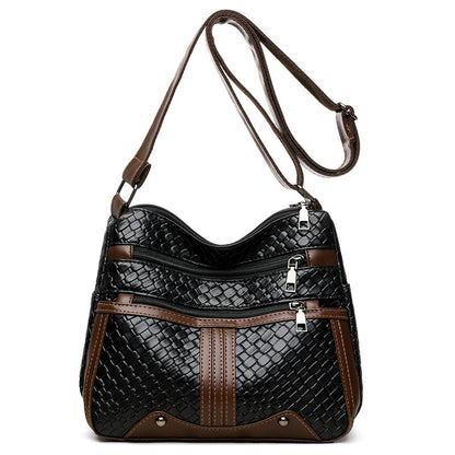 Multi-compartment Woven Single Shoulder Messenger Bag