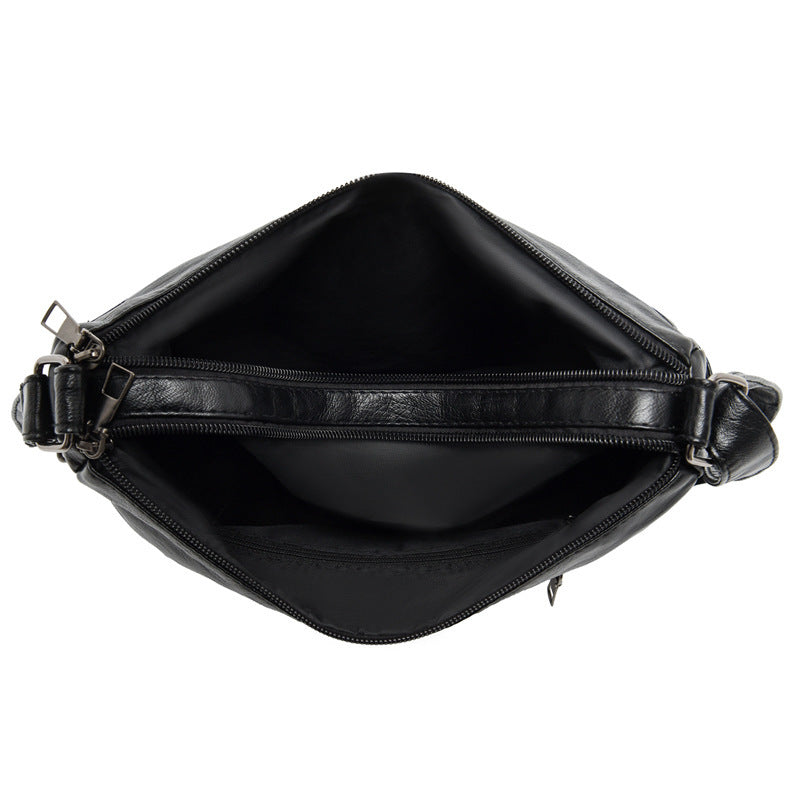 Soft Leather Multi-compartment Multi-pocket Shoulder Messenger Bag