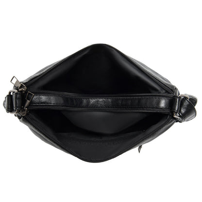 Soft Leather Multi-compartment Multi-pocket Shoulder Messenger Bag