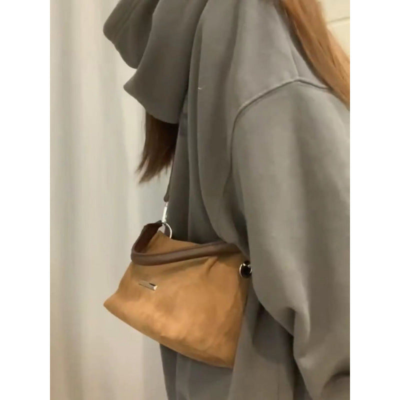 High-grade Women's Portable Frosted Suede Commuter Messenger Bag