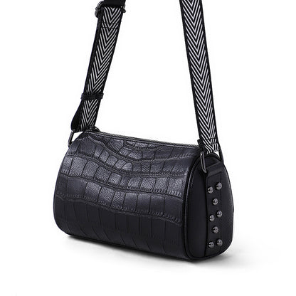 Leather Shoulder Wide Strap Casual Messenger Bag