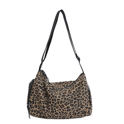 Large Capacity Leopard Print Sports Style Shoulder Messenger Bag