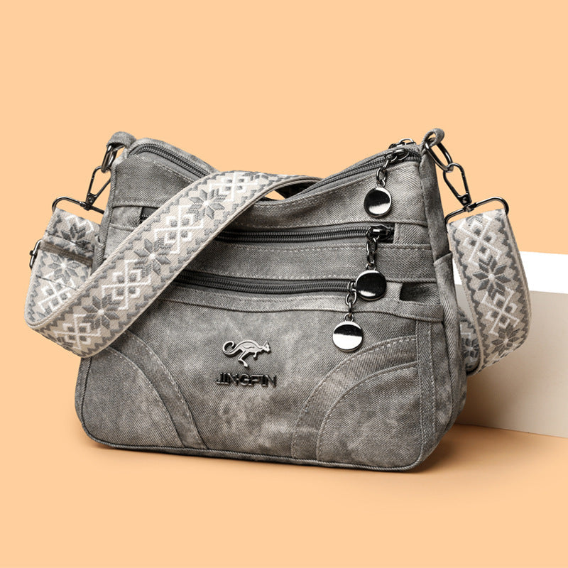 One-shoulder Soft Leather Tote All-match Women's Bag For The Middle-aged