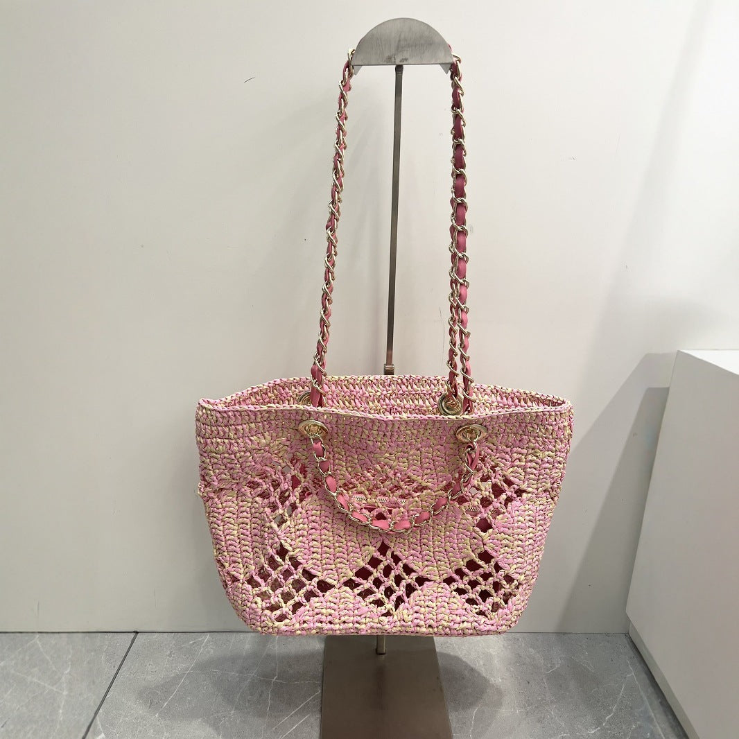 Weaving Hollow Beach New Straw Shoulder Knitted Bag